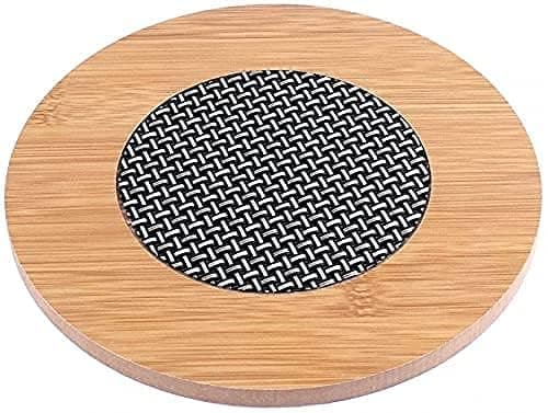 Round Shape Wooden Anti Hot Heat Resistant Pot Holder Car Dashboard Anti Slip Resistant Pad Dining Table Mat Wooden Coaster Place Mat Round Shape Pot Holder Bamboo 20 CM Set of 4 Wooden
