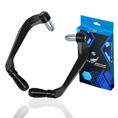 MOTO GENIUS Adjustable CNC Brake Clutch Lever Protector Guard for Motorcycles & Bikes | Universal Fit, Durable Aluminum, Lever Protection, Minimalist Design (Black)
