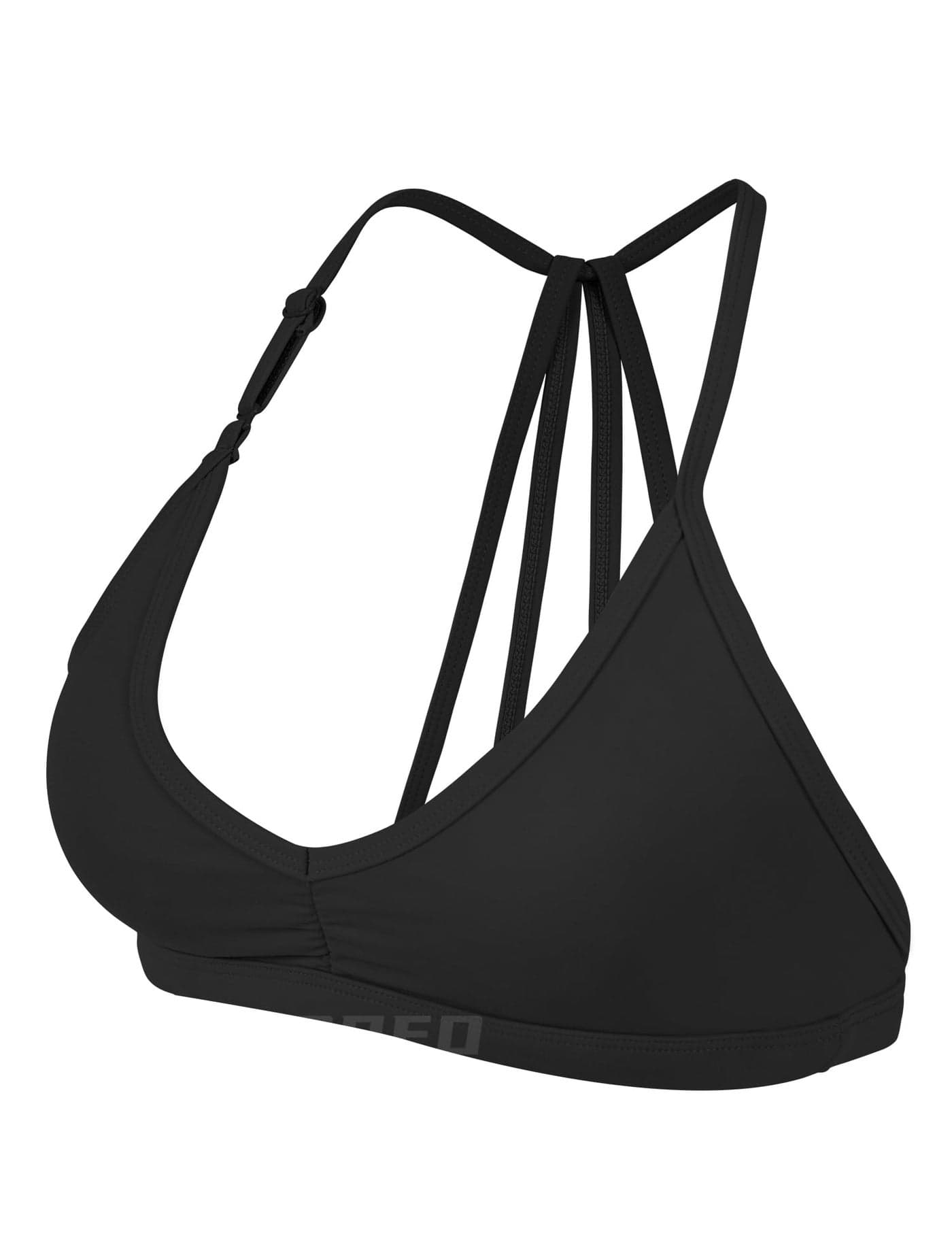 YEOREO Workout Sports Bras for Women Padded Strappy Open Back Gym Bra Light Impact Criss Cross Yoga Crop Top Black S