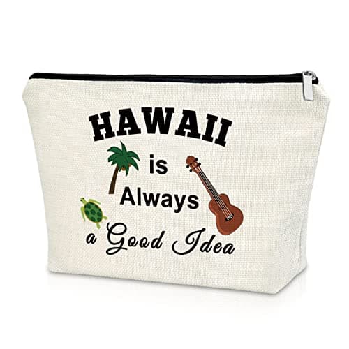 Hawaii Themed Makeup Bag Beach Essentials for Women's Trips Bachelorette Party Gift Ideas Cosmetic Bag Summer Travel Birthday Christmas Gifts