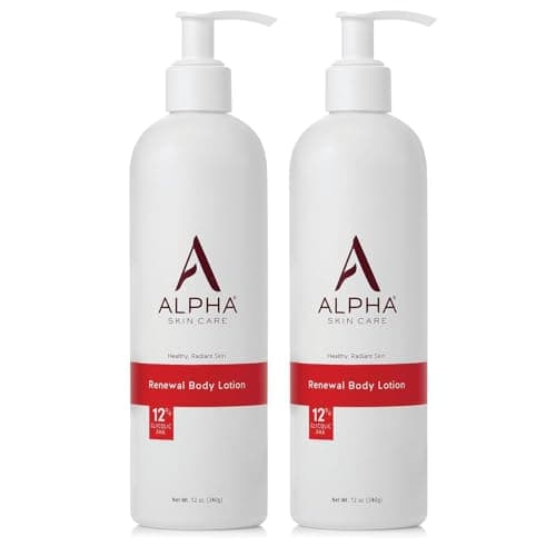 Alpha Skin Care Revitalizing Body Lotion 12 Glycolic AHA Simple Effective Daily Moisturizer Hydroxy Acid Hydrates Exfoliates for Soft Smooth Skin AntiAging 12 Oz Pack of 2