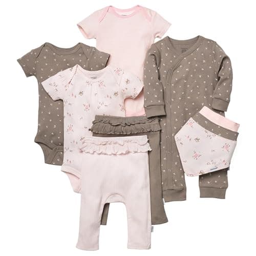 Gerber Unisex Baby 9Piece Baby Gift Set for Newborn Boys Girls Premium Cotton Baby Essentials Layette Set Garden 36 Months