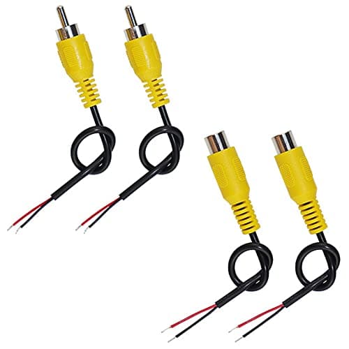KSOPUERT 4Packs Speaker Wire RCA/AV Audio Both Male & Female Plug Jack Connector Adapter to Bare 24AWG 6inch Wire Open End Pigtail Audio Video Lotus Plug Repair Cable