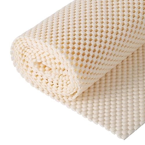 Multipurpose Non Slip Mat Cream PVC Anti Slip Rug Pads 50x200cm Anti Slip Rug Underlay Carpet Grip Mat Black Kitchen Drawer Shelf Liner Bathroom Waterproof Floor Mat for HomeOfficeCarsCream