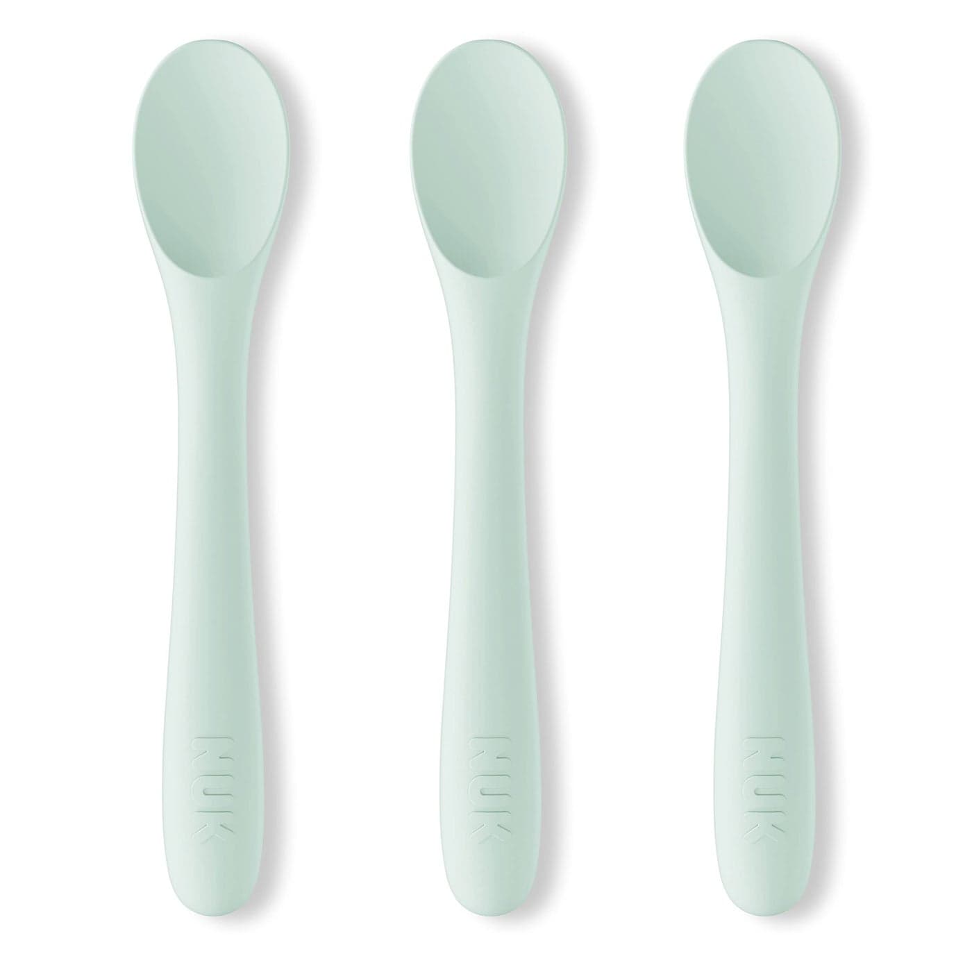 NUK Silicone Baby Spoons Durable Silicone Material Easy to Hold Feed DishwasherSafe BPAFree Pack of 3