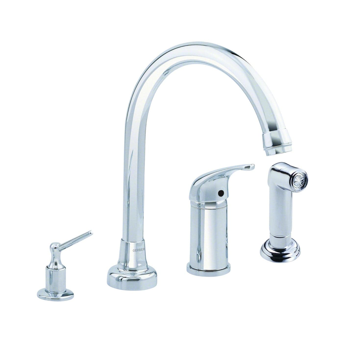 Gerber Plumbing Melrose Single Handle Kitchen Faucet with Side Spray and Soap Dispenser