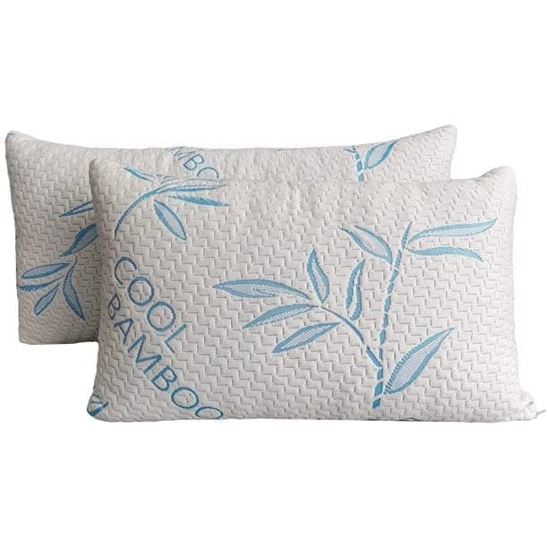 ComfySleep Queen Size 2 Pack Rayon Made from Bamboo Pillows for Sleeping Cooling Shredded Memory Foam Adjustable Bed Pillow with RemovableWashable Cover Queen 2 Pack