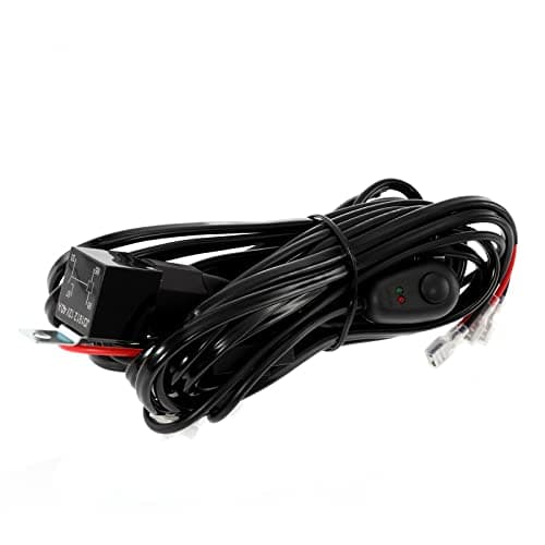 Auxbeam 16AWG Led Light Bar Wiring Harness with Fuse, 2 Leads 240W Wiring Harness Kit for Off-Road Lights, 12V 40A Relay On Off Switch Relay for Led Work Light Fog Lights