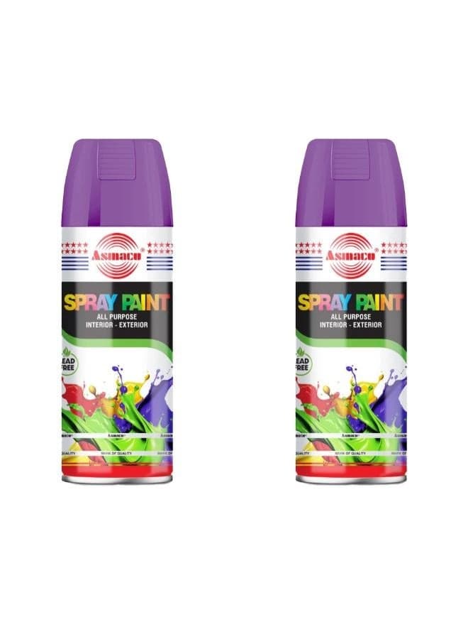 Asmaco Spray Paint - Violet - 400 Ml - Set of 02