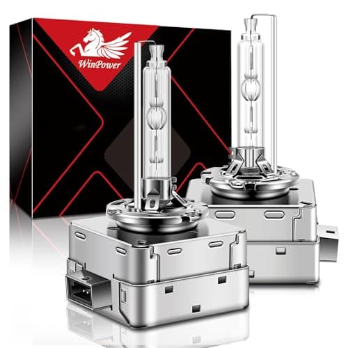 WinPower D1S Xenon HID Headlight Bulb, 6000K Cool White 35W Metal Stents Base High Low Beam Replacement Lights, Pack of 2