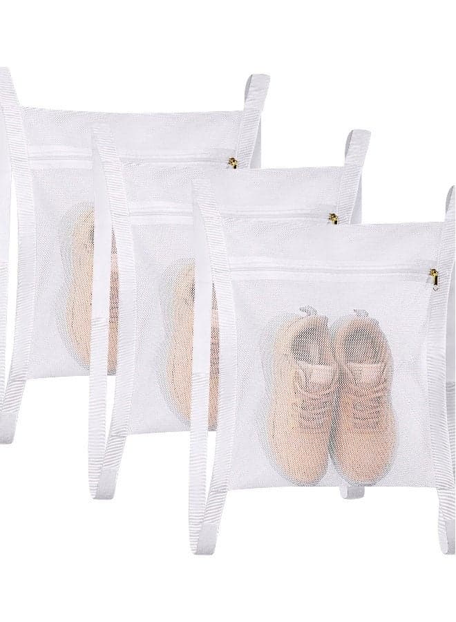 Sneaker Wash Dry Net Bag for Dryer, 15.7x13.8 Inch Large HoneyComber Mesh Bags with Zipper and Strap for Shoes, Clothing, Laundry Reused Bag Tool (Large) 3 Pcs, Sneaker Wash Dry Net Bag