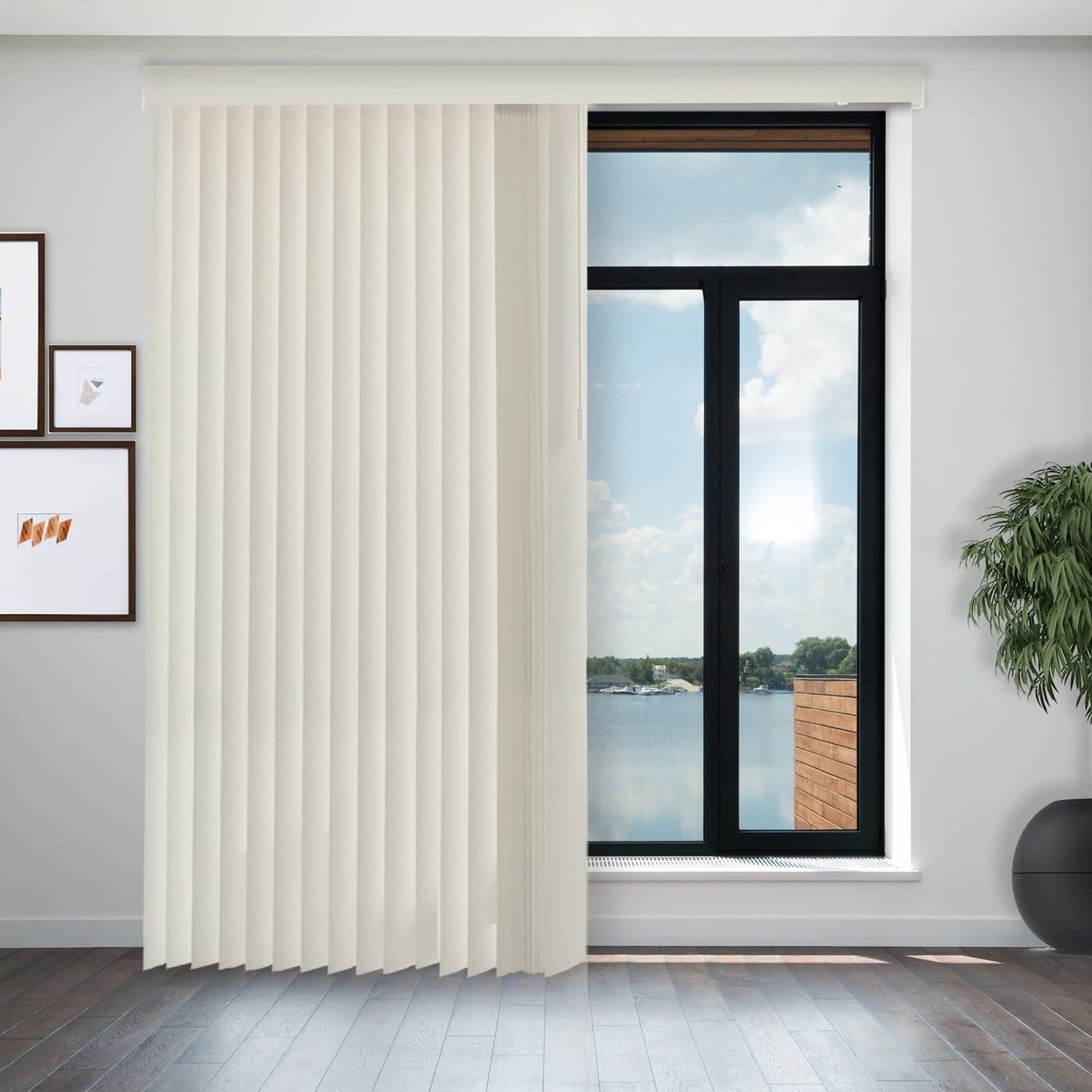CHICOLOGY Vertical Blinds Door Blinds Blinds Shades Blackout Blinds Window Shade Vertical Blinds for Sliding Doors Sliding Blinds Oxford Alabaster Vinyl 78W X 84H