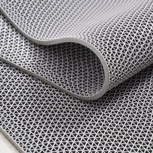 TIB Anti Skid & Multipurpose PVC Rubber Mat for Floor, Swimming Pool Mat, Shower Mat, Carpet, Rainmat, Bathroom Mat, Waterproof Entrance Doormat, 4X10 Feet Grey