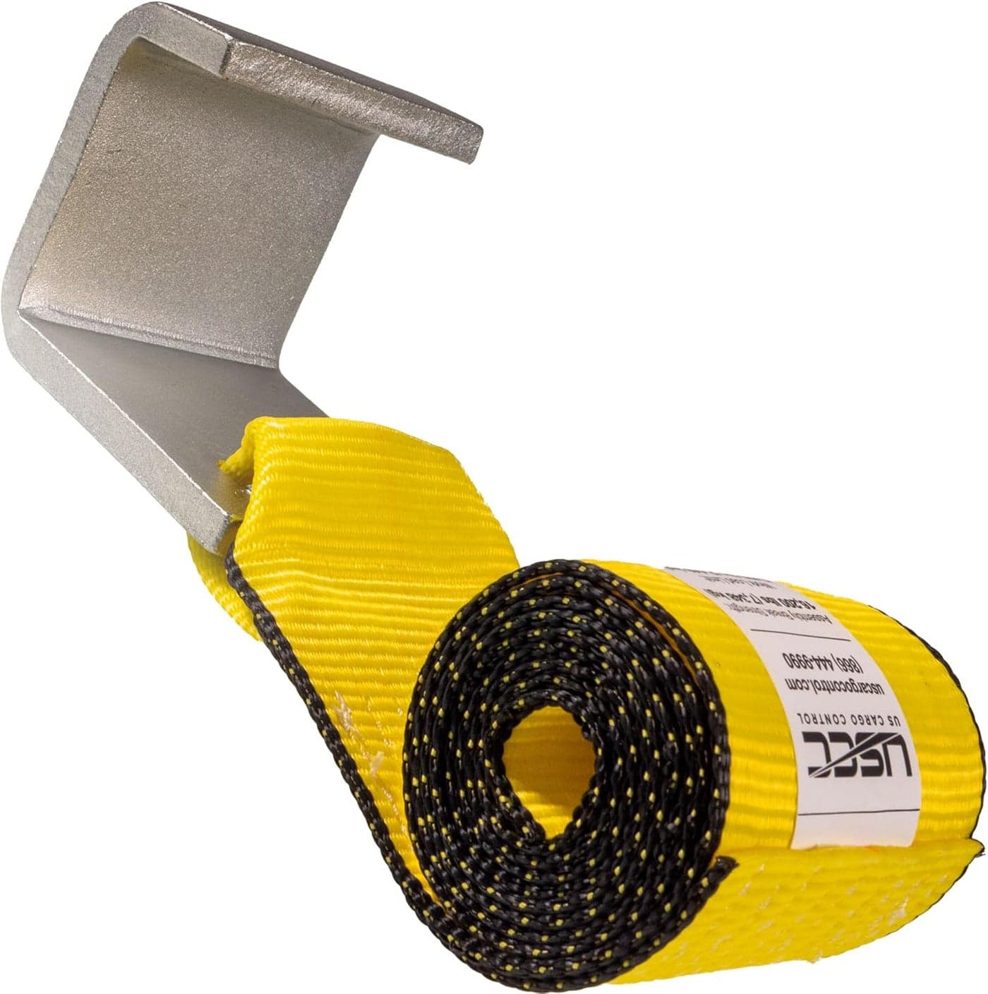 US Cargo Control 4 Inch x 5 Foot Roll Off Container Winch Strap with Large Flat Hook