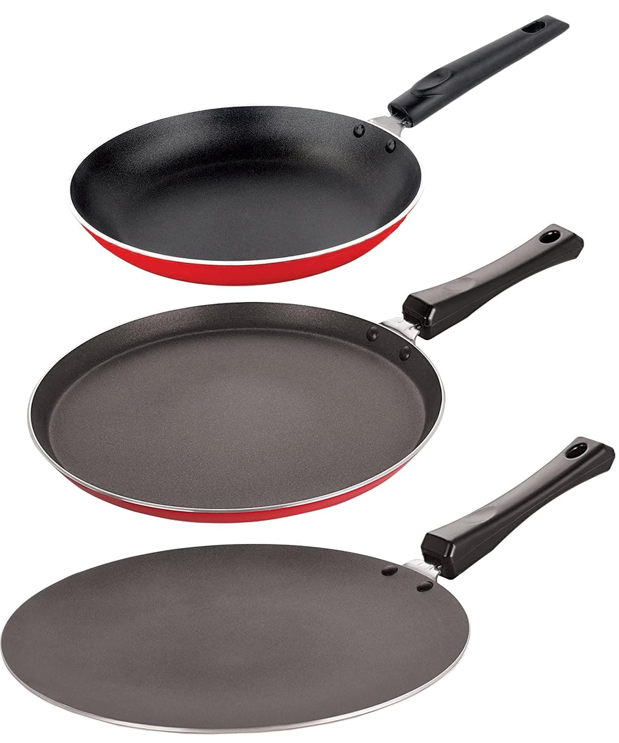 Nirlon Non-Stick Aluminium Scratch Resistance Cookware Set, 3 Piece