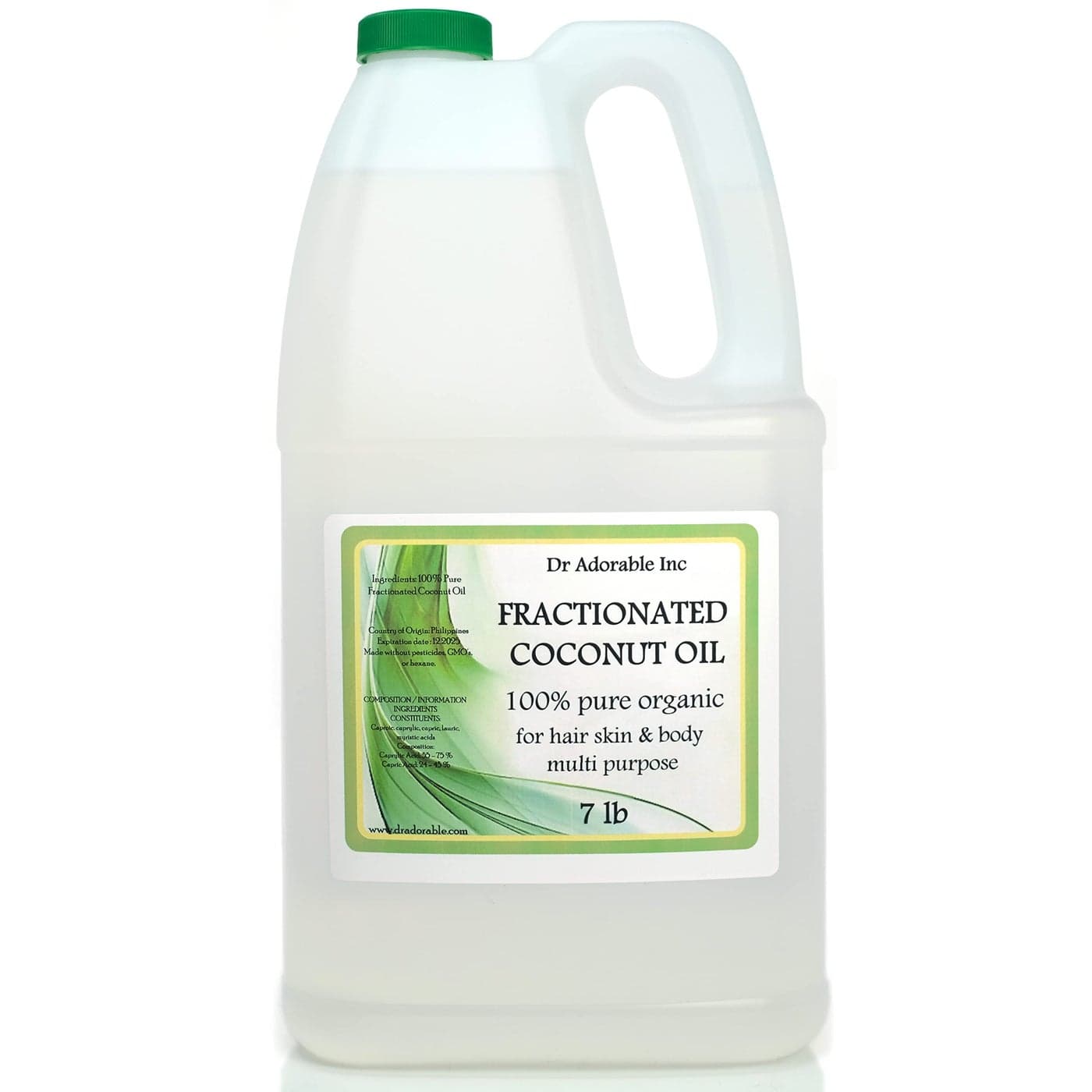 Dr Adorable 7 lb Fractionated Coconut Oil 100 Pure Natural Organic