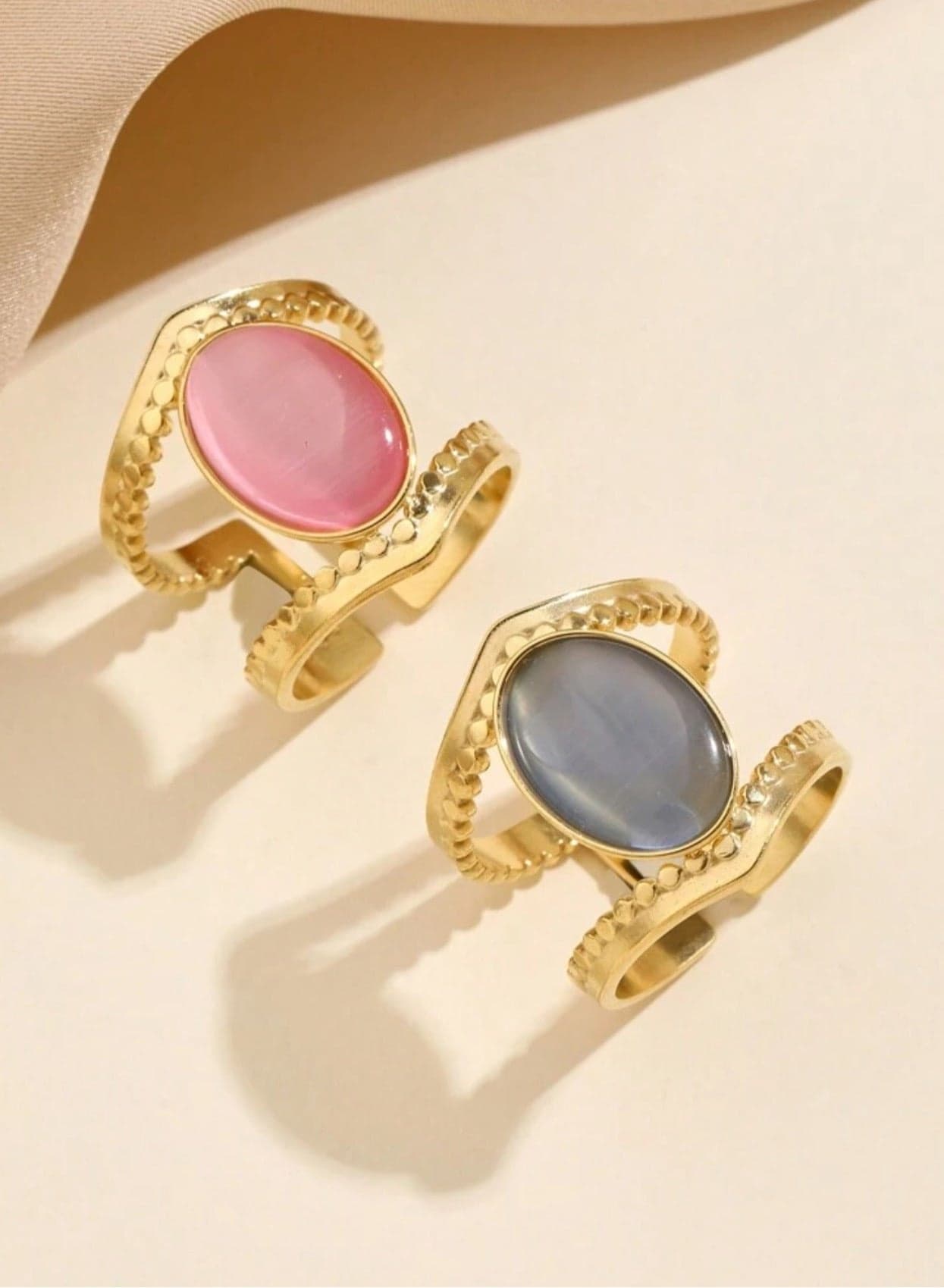 2pcs Of Elegant u0026 High Quality Stainless Steel Rings For Women One Size