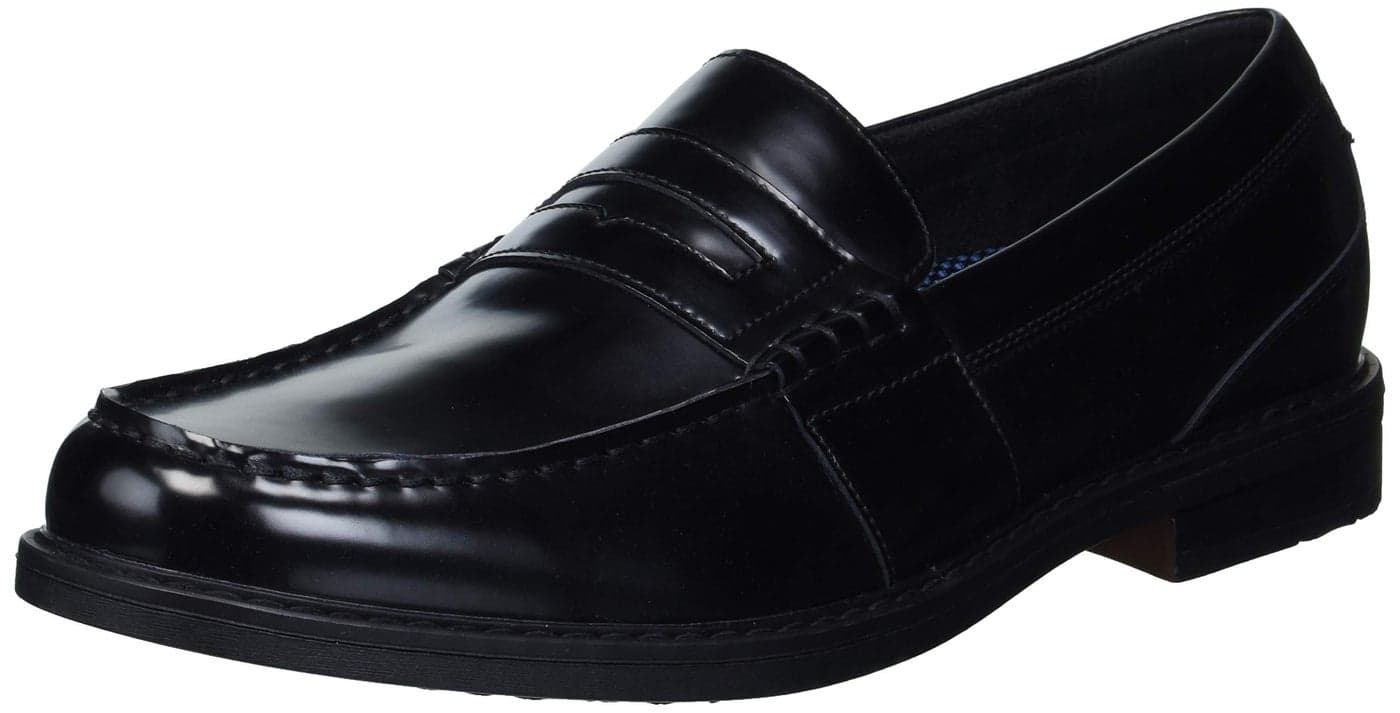 Nunn Bush Mens Lincoln Classic Penny Loafer SlipOn Black Polished 13