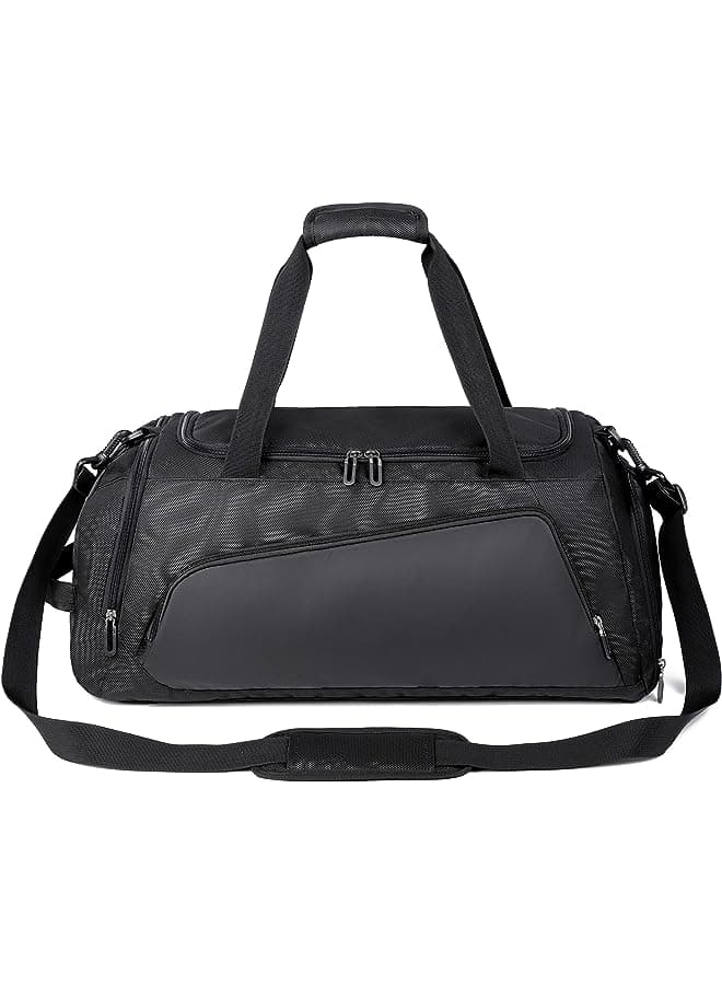 Bag Fitness Workout Sports Bag with Wet Pocket Shoes Travel bag Compartment, Water Resistant Overnight Weekender Duffel Bag Fitness Bag WVLIROD (Black)