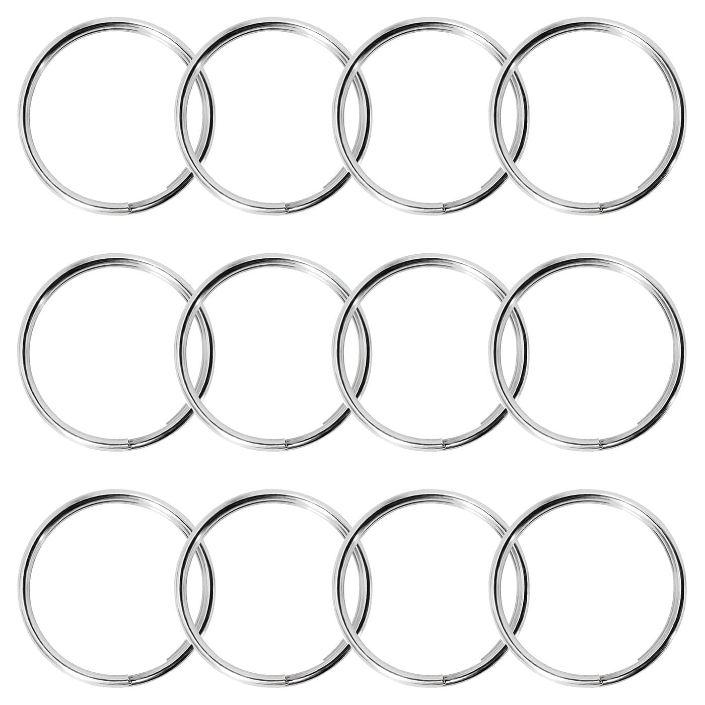 WICKED Scuba 316 Stainless Steel 2mm x 34mm Round Split Ring 12 Pack