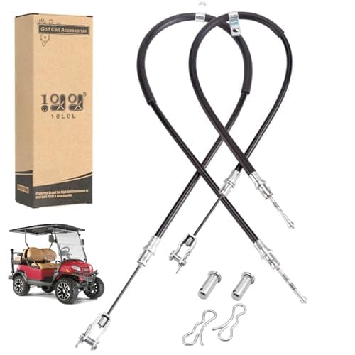 10L0L Golf Cart Club Car Precedent Brake Cable for Precedent 2004 up and Tempo 2018 up G&E,Passenger& Driver Side, OEM# 103528701 102557501 103528702 102557502 (2Pcs)