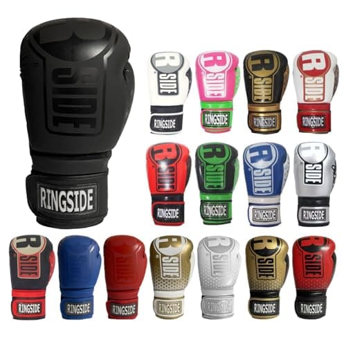 Ringside Apex Flash Sparring Gloves IMFTech Boxing Gloves with Secure Wrist Support Synthetic Boxing Gloves for Men and Women Black and Black 14 oz