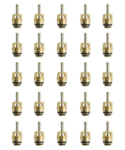 25PcsStandard M10 Brass AC Schrader Valve Core BAS03009 Compatible With GM 10245619 MT0065 59356 Chrysler 4882331 And More Vehicles AccessoriesReplace 134A R12 Systems