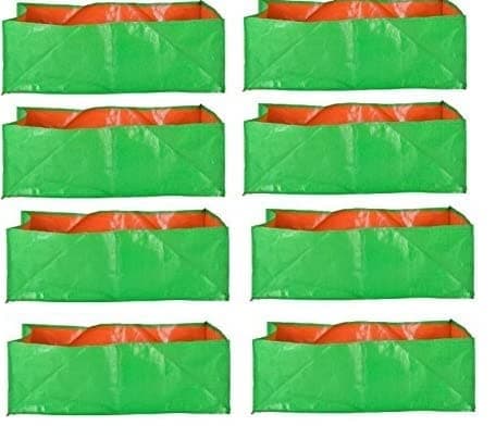 YUVAGREEN Terrace Gardening Leafy Vegetable Green Grow Bag (18" X 12" X 9") - (Pack Of 8), 22 Cm X 45 Centimeters