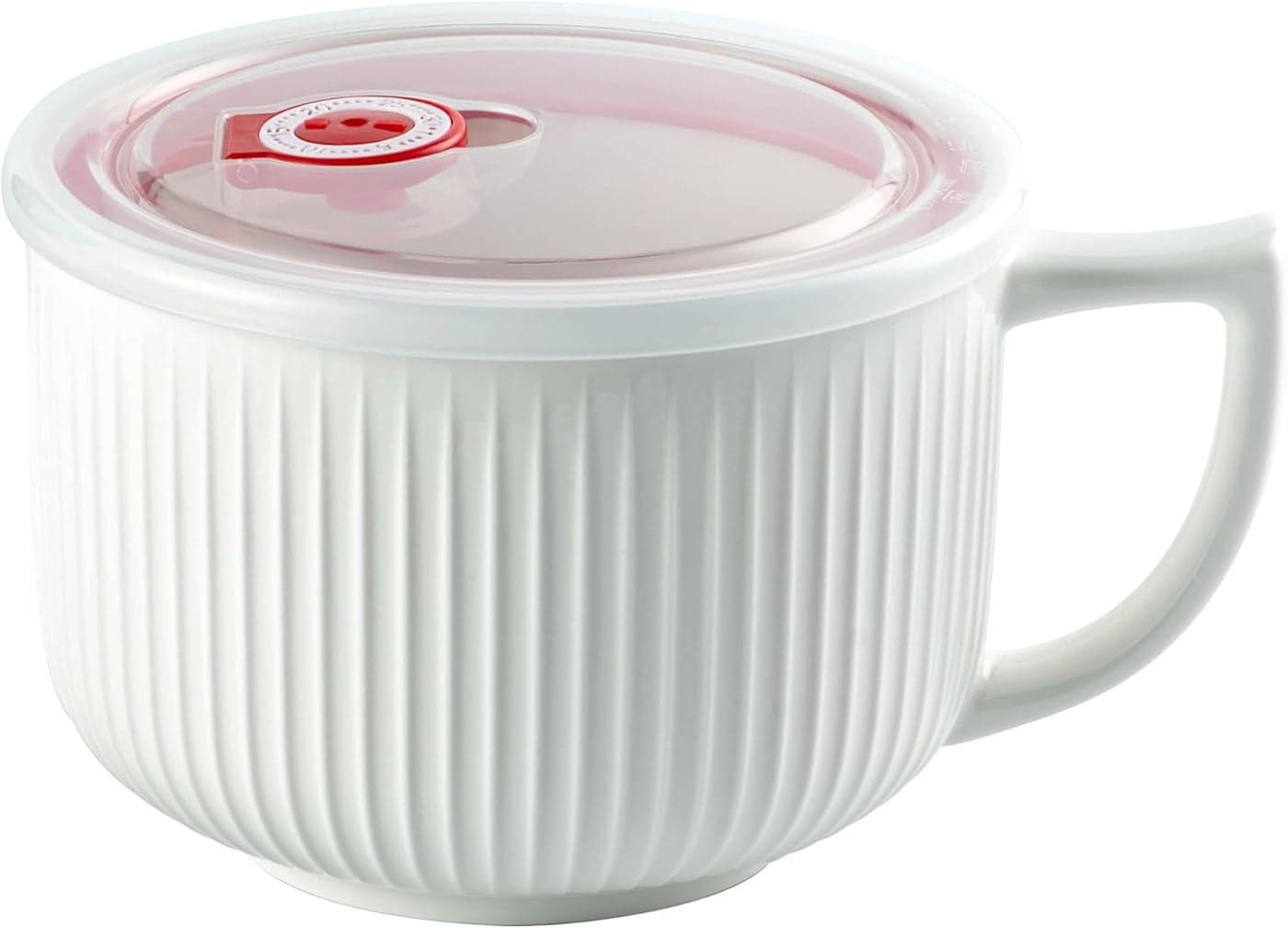 Oversized 38oz Soup Bowl with Handle Large Wide Ramen Bowl with Lid Jumbo Soup mugs Containers for Ramen Instant Noodle Pastas Oatmeals Microwave and Dishwasher Safe White