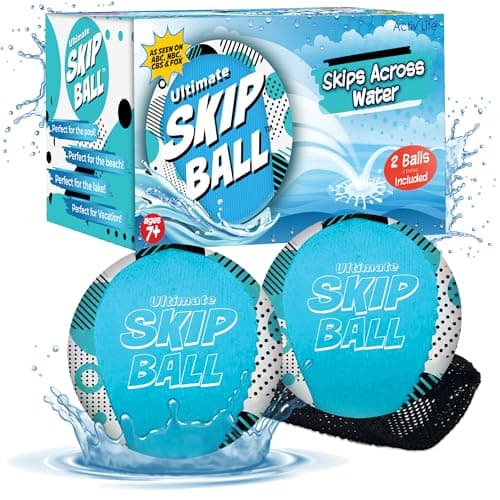 Activ Life 2 Pack Ultimate Skip Ball Summer Toy for Kids Beach Games Birthday Gifts for Teens Adult and Family Swimming Pool Diving Toys Water Balls Blue Spots