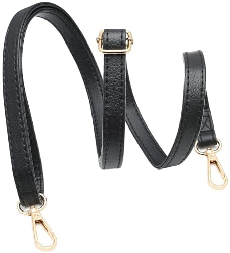 Jepeux Purse replacement strap leather shoulder strap adjustable metal buckle 3055 inch