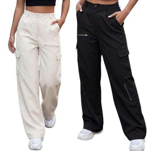 GRECIILOOKS Women Cargo Pant | Women Trousers | Women's HIGH-Waisted Pant (Available in Plus Size and Combo Pack of 2)