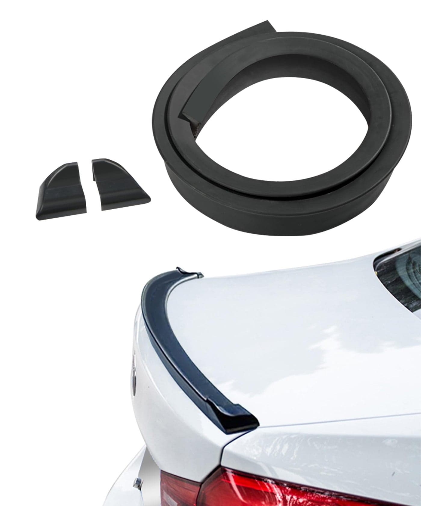 ESEWALAS Universal Car Rear Spoiler ExteriorCar Trunk Spoiler Roof Lip KitSpoiler for Cars3D PU Rear Trunk Lip or Roof Spoiler Sticker BarFits for Most Cars PunchFree Installation Matte Black