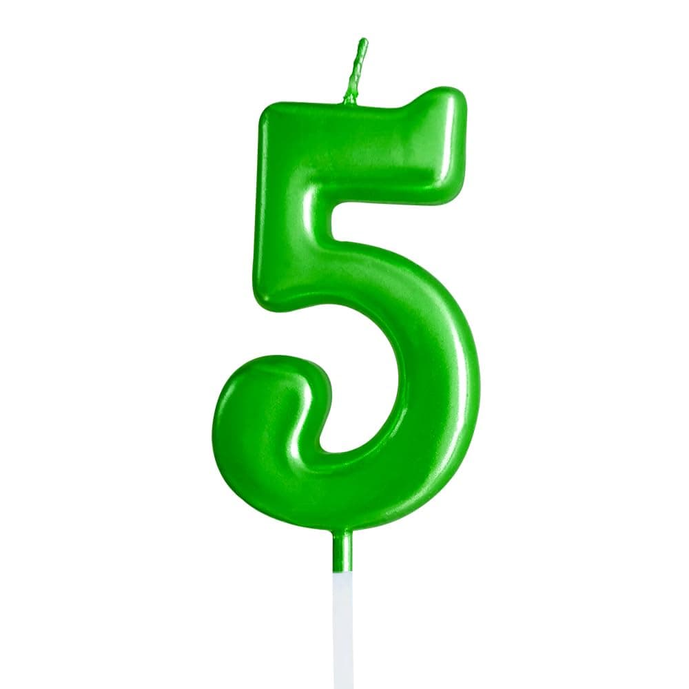 Green Birthday Candles 5 Candle 5th Five Years Cake Bady Roman Numberal Cool Number Candle No 50 51 52 53 54 55 56 57 58 59