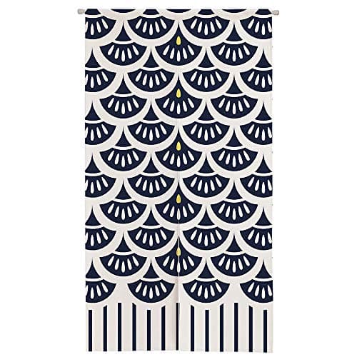 Ofat Home Japanese Curtain Doorway Noren Tapestry Wall Hanging Bedroom Kitchen Bathroom Divider Room Decor Ginkgo Leaf Simple Dark Blue 335x 59
