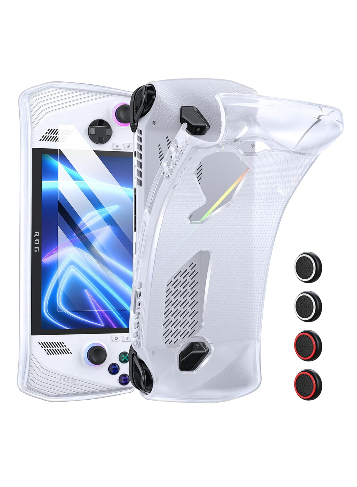 3-in-1 Kit for ASUS ROG Ally Handheld 2023, Includes TPU Clear Case, Screen Protector and Thumb Grip Caps