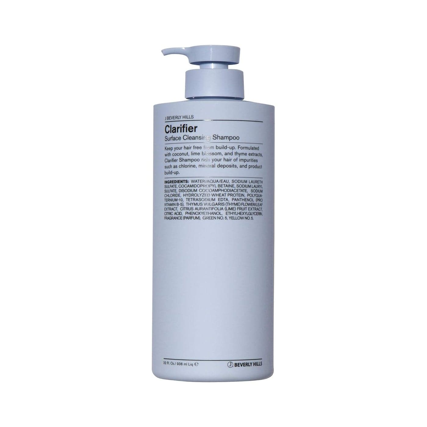 J Beverly Hills Blue Clarifier Purifying Shampoo with Coconut Oil to Hydrate Hair 12 Oz 32 Oz