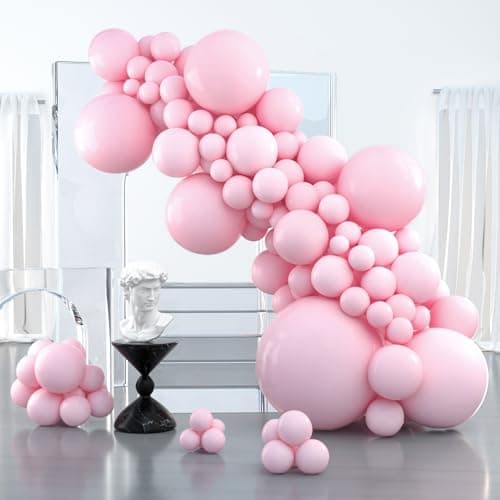 PartyWoo Light Pink Balloons 127pcs Different Sizes of 36 18 12 10 5 Inch Pastel Pale Baby Pink Balloon Arch Kit for Baby Shower Bachelorette Bridal Shower Birthday Party Decorations PinkY48