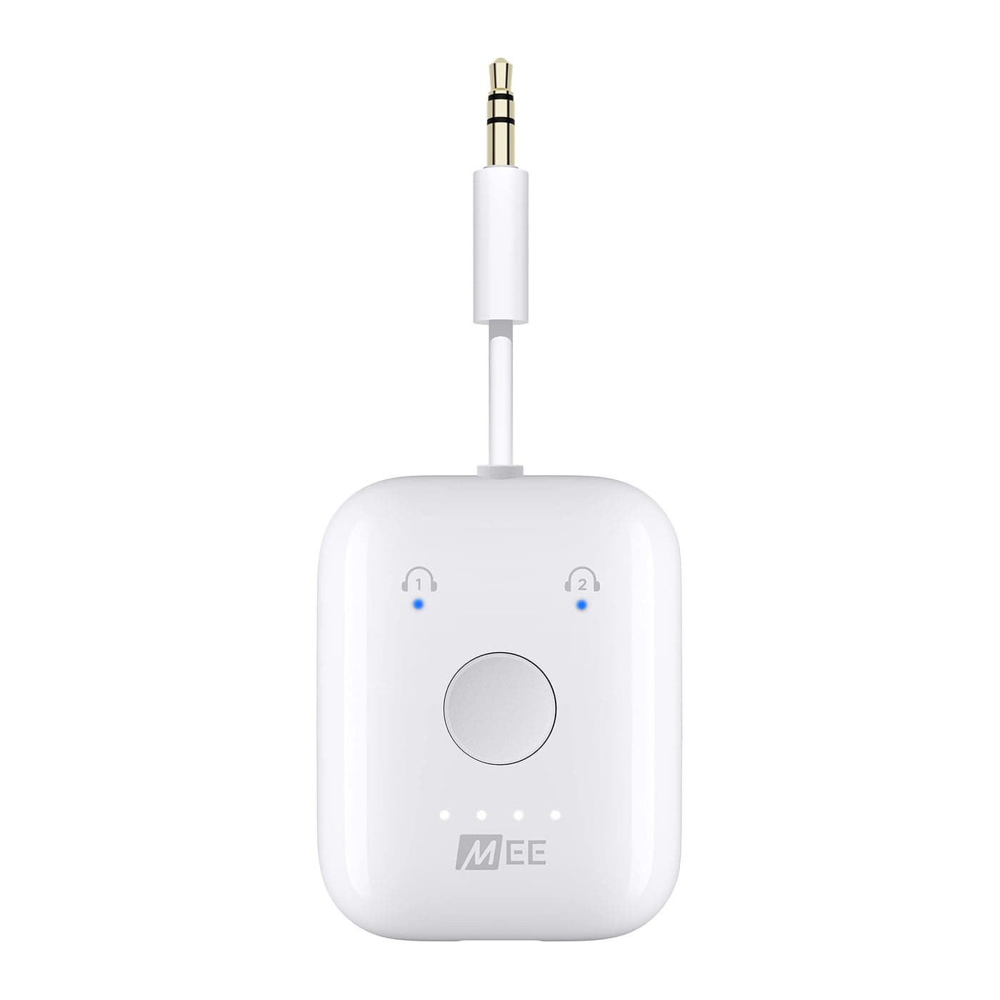 MEE audio Connect Air in-Flight Bluetooth Wireless Audio Transmitter Adapter for up to 2 AirPods / Other Headphones; Works with All 3.5mm Aux Jacks on Airplanes, Gym Equipment, TVs, & Gaming Consoles