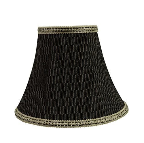 Aspen Creative 30157 Transitional Bell Shape Spider Construction Lamp Shade in Black & Brown, 12" wide (6" x 12" x 9 1/2")