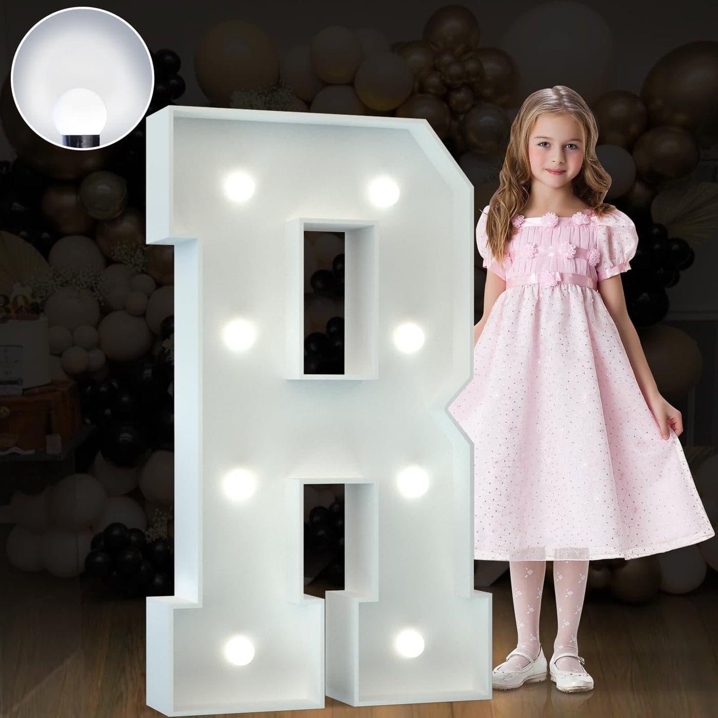imprsv 3FT Marquee Letters Cool White Light Up R Large Marquee Letters for Party Decor Marry Me Birthday Decor
