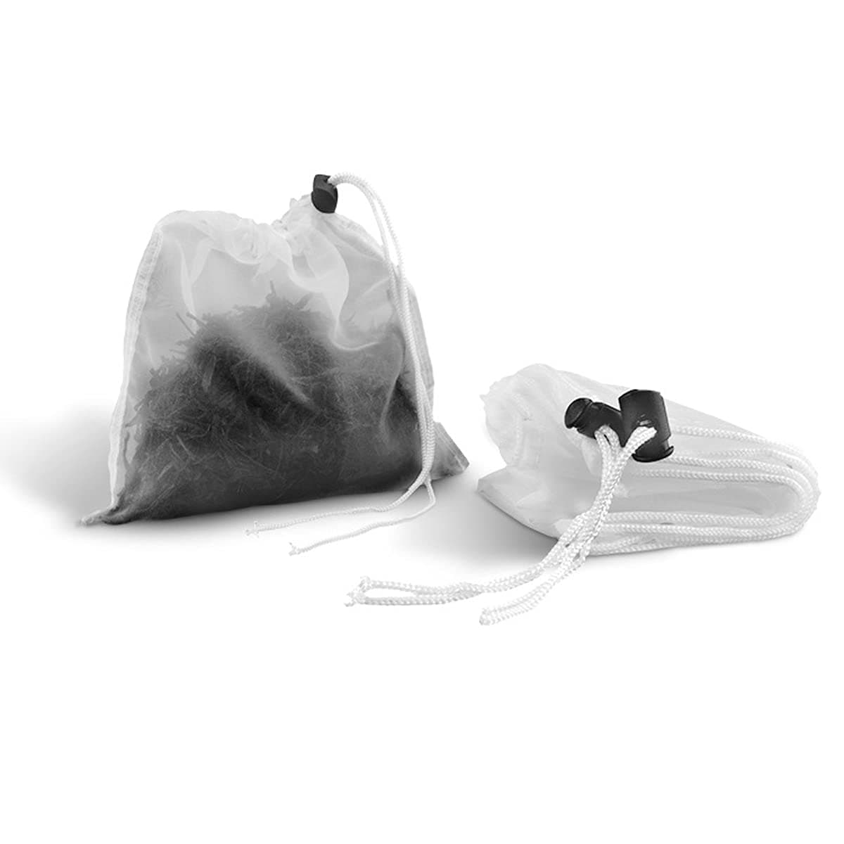 5 Pieces Silk Tea Bags Mesh Empty Tea Filter Bags with Drawstring and Spring Clasp Reusable Coffee Tea Brew Herb Bags 20 x 20 cm