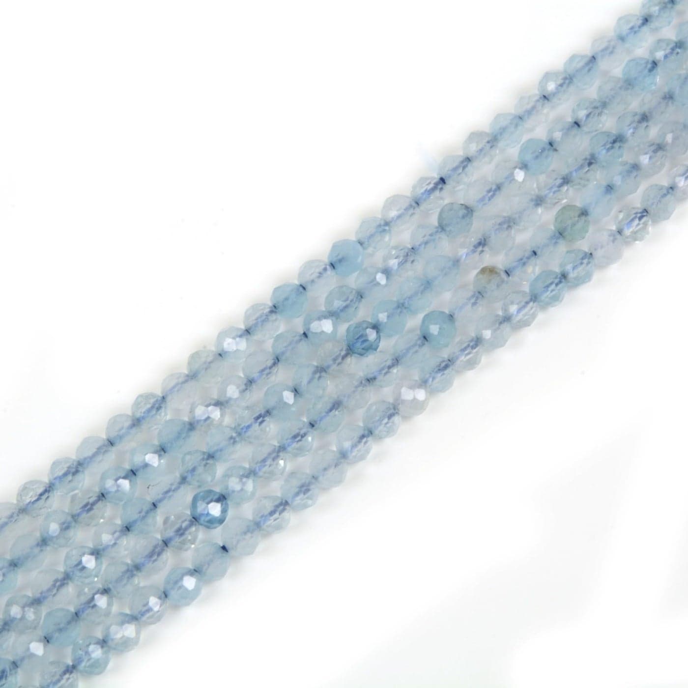 2mm Aquamarine Faceted Gemstone Round Loose Beads Strand 15516 DIY Jewelry Making