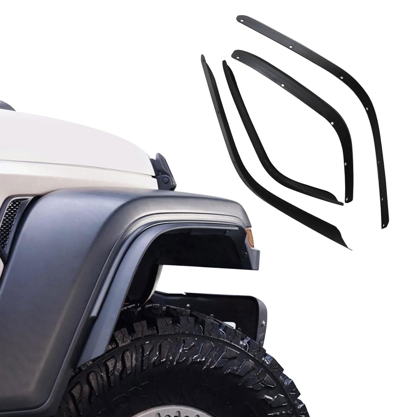 ETL INDUSTRIES Front Rear Fender Flares Extensions Set Fits 20182024 for Jeep Wrangler JL JLU Fit for Sahara Low Fenders Not fit 4xe