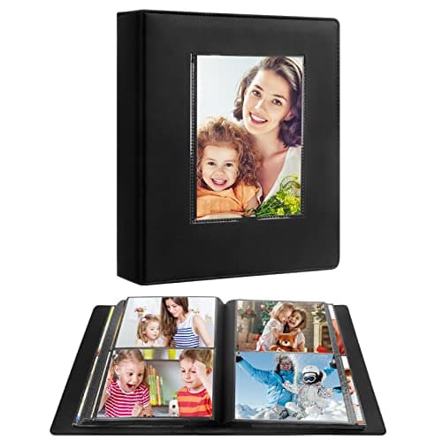 Aevdor 272 Pockets 5x7 Photo Album Holds 272 Photos, Extra Large Capacity Leather Cover Photo Album 5x7 for Family Wedding Baby Birthday Christmas Anniversary Pictures, 5 x 7 Photo Book (Black)