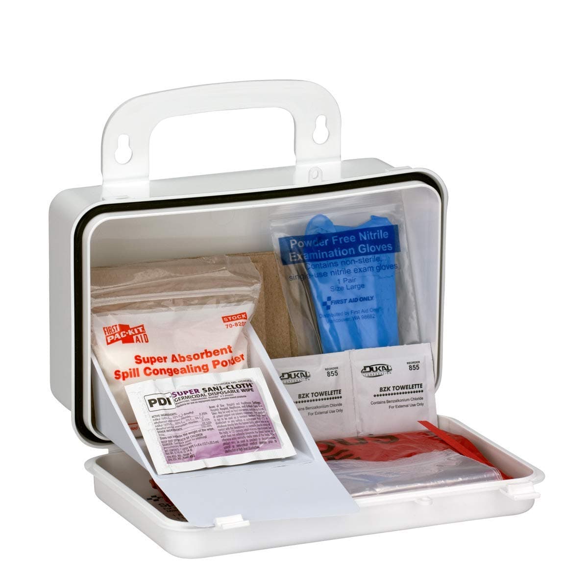 6021 21Piece Body Fluid Clean Up Kit Commercial Cleaning Equipment for Spills in Weatherproof Plastic Case