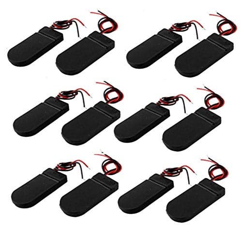 Mini Skater 12 PCS ON/Off Switch 2 x 3V CR2032 Cell Button Battery Holder for Light (Black)