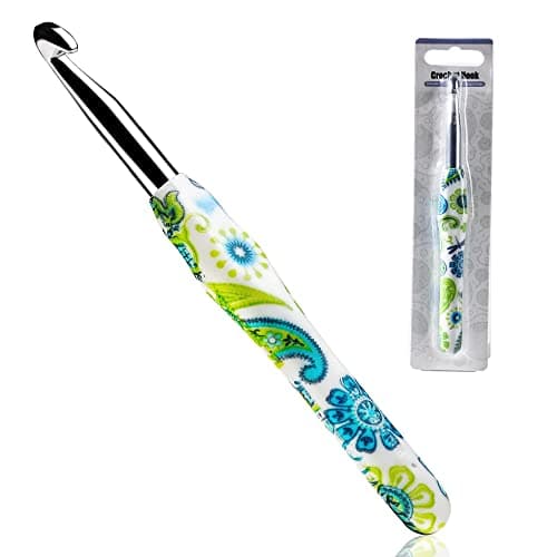 9mm Looen Crochet Hook Ergonomic Handle for Arthritic Hands Soft Rubber Grip Extra Long Knitting Needles for Crochet Beginners Knitting Enthusiasts 9mm