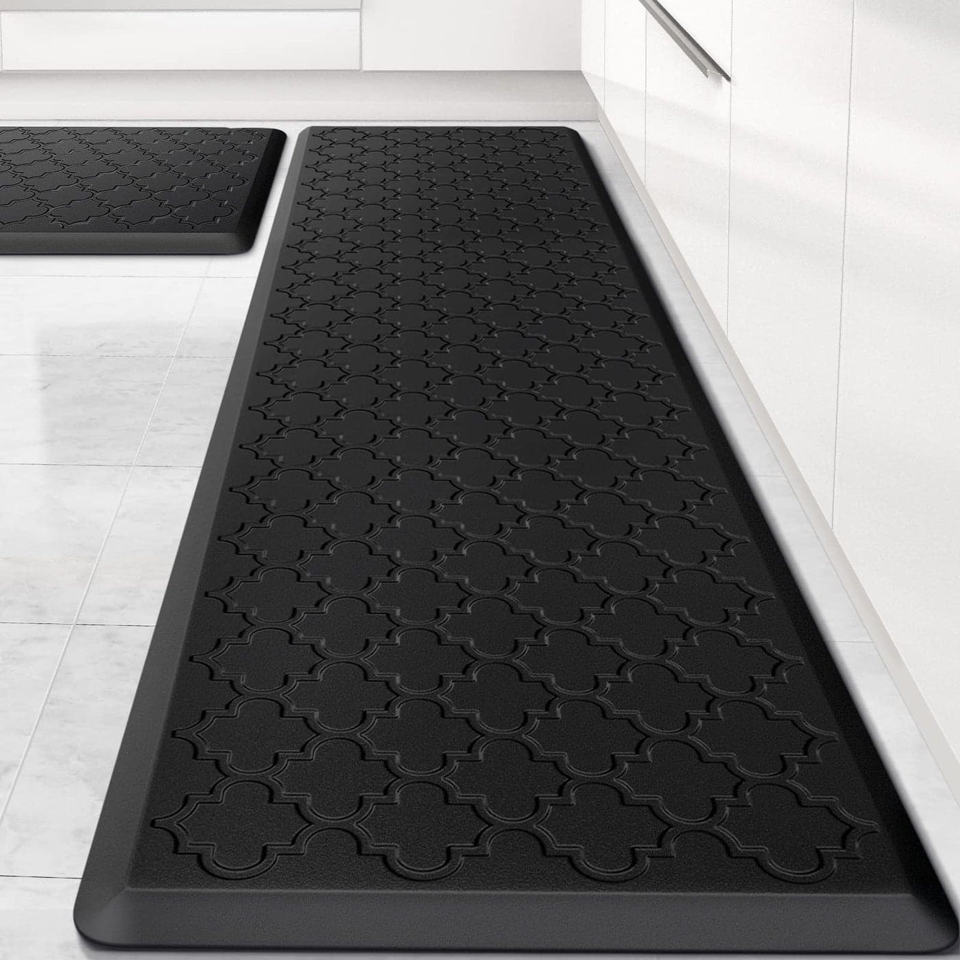 Kitchen Mat 2 PCS Cushioned AntiFatigue Floor Mat Waterproof NonSkid Kitchen Mats and Rugs Ergonomic Comfort Foam Kitchen Rugs Standing Mat for FloorOffice SinkBlack173x28173x60