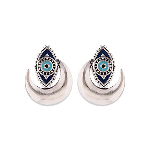 Voylla Evil Eyes Crescent Earrings for Women and Girls